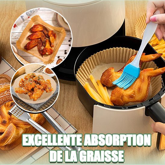 Papier sulfurisé pour protéger la friteuse à air chaud - 50 ou 100 unités - Brico Écono Cuisine